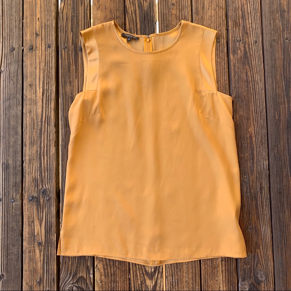 Lafayette 148 Gold 100% Silk Sleeveless Blouse
